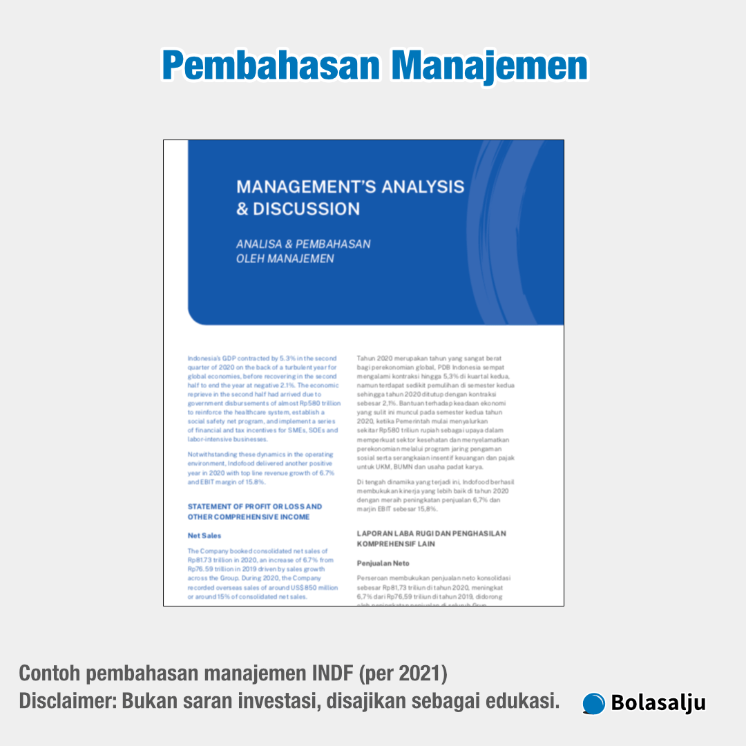 Contoh pembahasan manajemen INDF (per 2021)