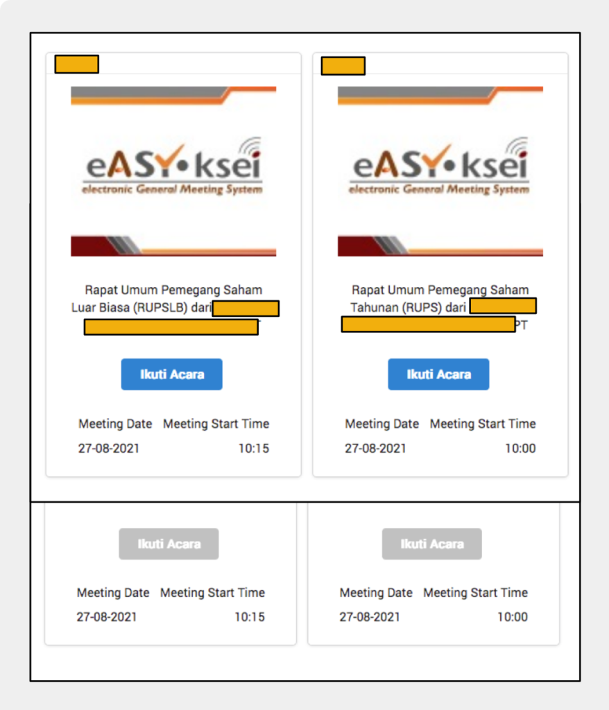 Menu "Ikuti Acara" RUPS di eASY.KSEI